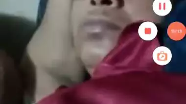 Old man enjoys a nude video call with another couple