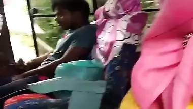 tarki guy masturbating in BUS while knowing side passanger girls recording him