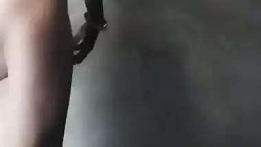 Cute village girl bathing