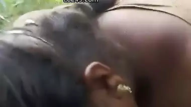 Desi cheap village randi in forest sucking dick of client