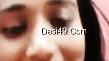 Bearded lover is lucky to see young Desi's sizable XXX melons